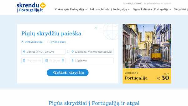 Lėktuvų bilietai į Portugaliją