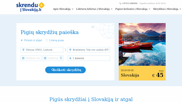 Pigios kelionės į Slovakiją