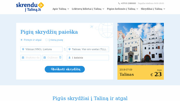 Lėktuvo bilietai į Taliną