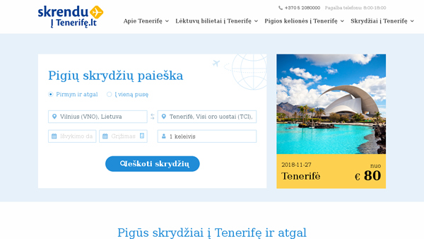 Pigios kelionės į Tenerifę