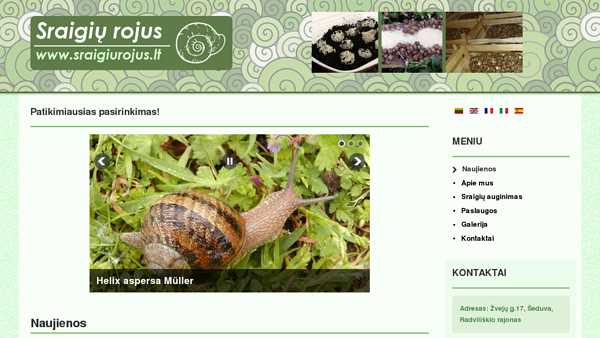 sraigiu rojus
