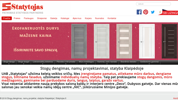 Stogo dangos geromis kainomis