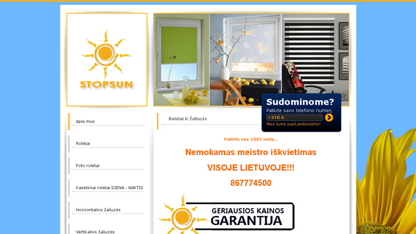 Žaliuzės ir roletai - stopsun.lt