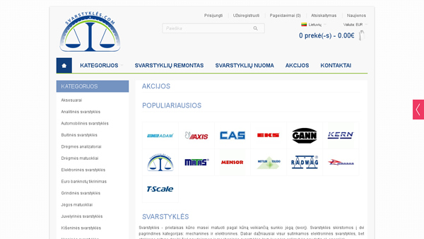Elektroninė svarstyklių parduotuvė