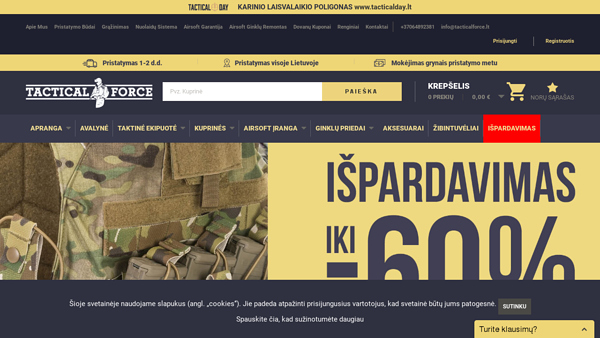 Karinės aprangos ir ekipuotės parduotuvė