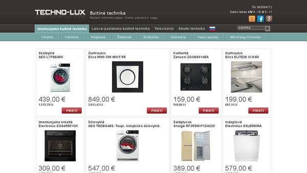 Platus įmontuojamos buitinės technikos pasirinkimas