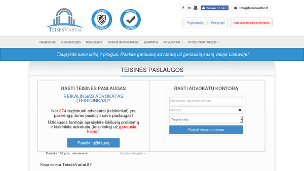 Teisinės paslaugos internetu - Teisės Vartai
