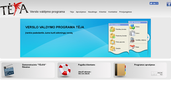 Verslo valdymo programa Tėja