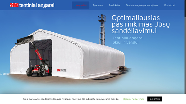 Tentiniai angarai gyvulių, paukščių laikymui