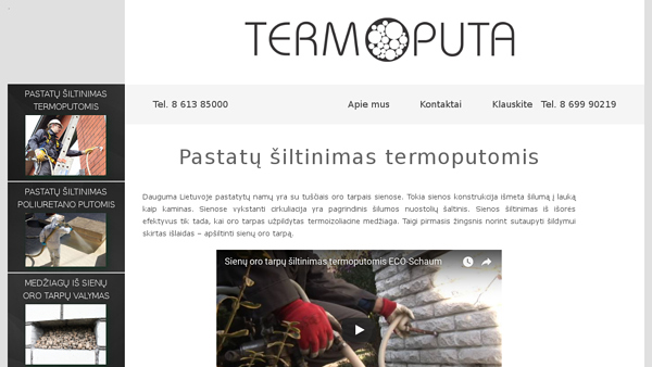 Pastatų šiltinimas termoputomis