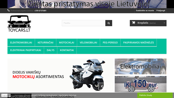 Toycars.lt - Elektromobiliai vaikams parduotuvė
