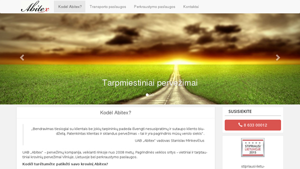 Transporto ir krovėjų paslaugos krovinių pervežimas (krovininis taksi)