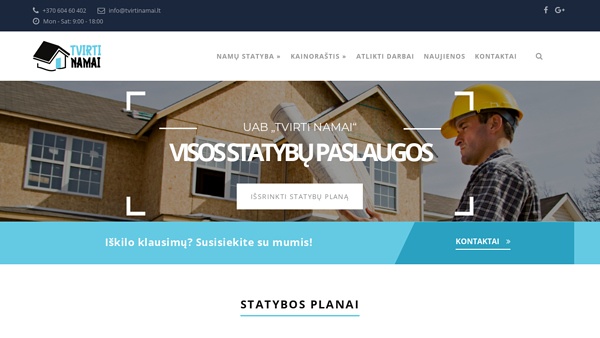 Namų statyba Vilniuje | TvirtiNamai.lt