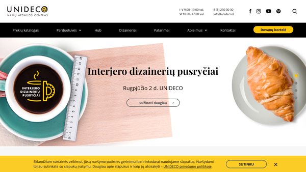 Specializuotas apdailos prekybos centras UNIDECO