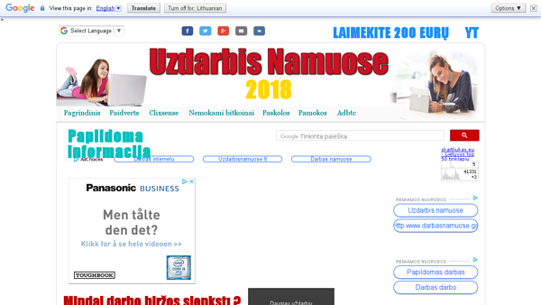 darbas namuose