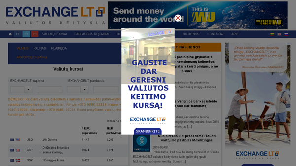Valiutos keitykla Vilniaus autobusu stotis