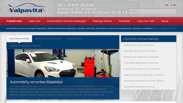 Valpavita - automobilių servisas Klaipėdoje