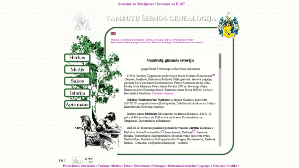 Vambutų giminės genealogija