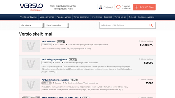 Verslo skelbimai | Parduodu verslą | Perku verslą | Partnerių paieška