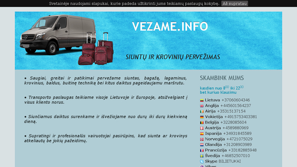 Vežame keleivius ir siuntas
