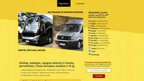 Keleivių vežimas į Angliją