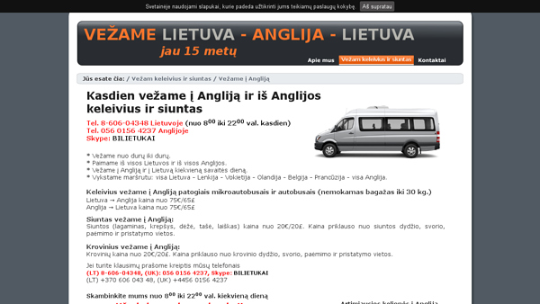 Keleivių ir siuntų vežimas į Europą