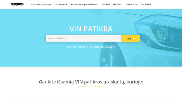 vin patikra - išmanus būdas tikrinti automobilį