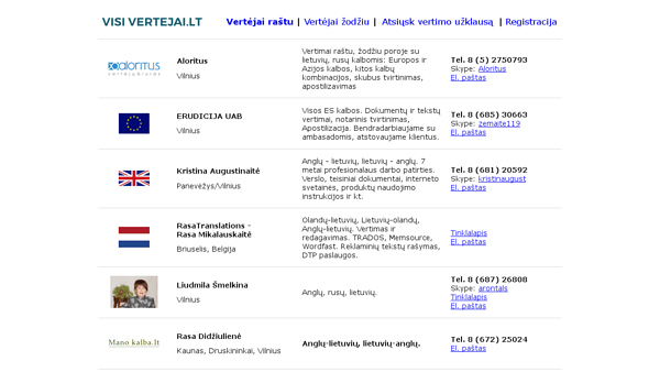 Vertėjų katalogas internete - Visi vertėjai.lt