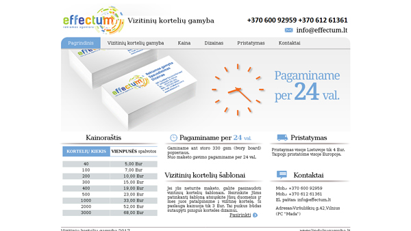 Vizitinių kortelių gamyba