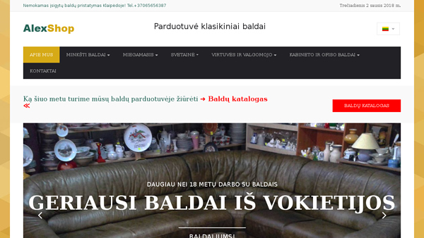 Parduotuvė klasikiniai baldai