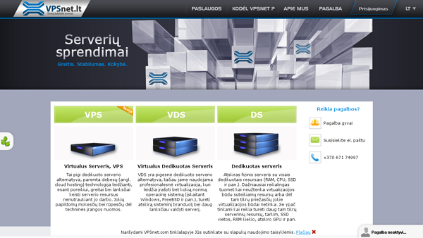 [VPSnet.lt] Galingi SSD VPS Serveriai | Nuo 1.99 € /mėn, 1GB RAM