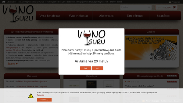 Vyno guru - gero vyno parduotuvė internete.
