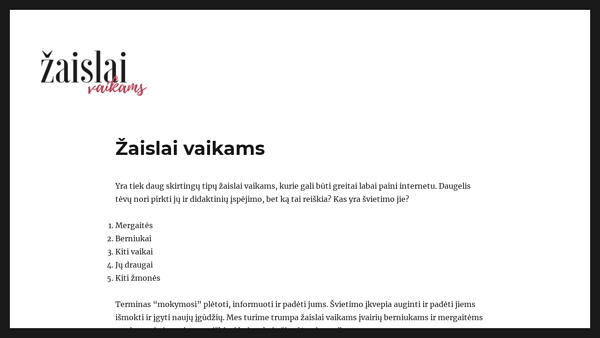 Žaislų parduotuvė - www.zaislaivaikams.lt - žaislai internetu