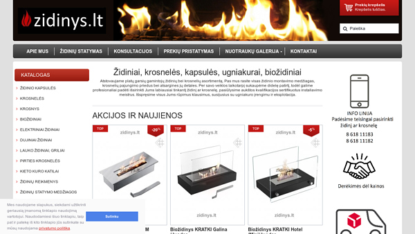 Didžiausia židinių parduotuvė internete